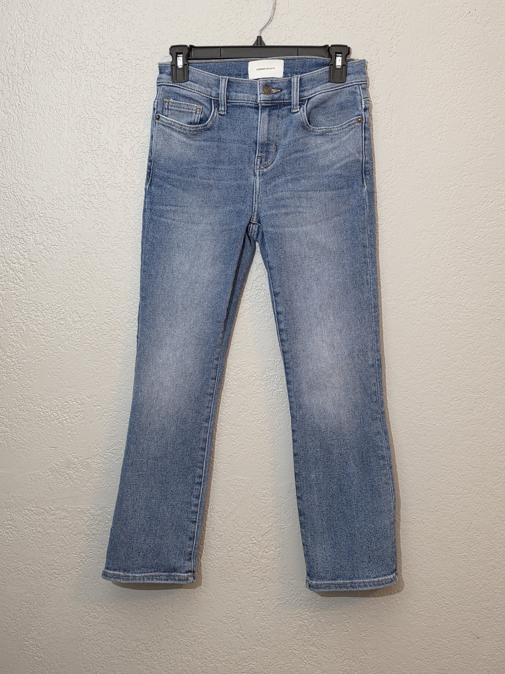 Current/Elliott Cropped Cotton Blend Straight Leg Jeans Mid Rise Womens 26